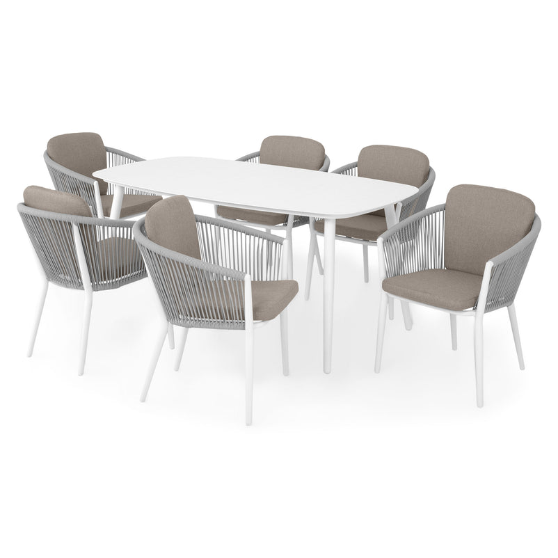 ORSO Set mobilier terasă/grădină, 6 scaune și masă