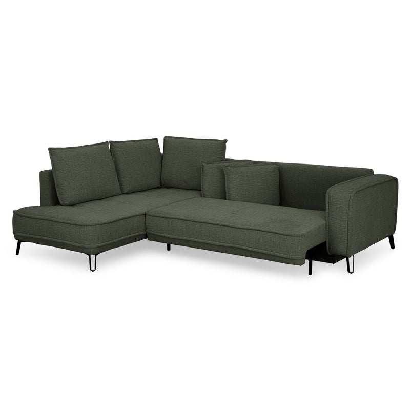 CHOLET Colțar extensibil, șezlong stânga/dreapta, ladă depozitare, stofă