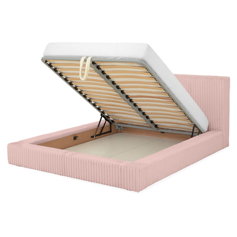 NORDEND Pat tapițat, 160x200cm, somieră rabatabilă și ladă incluse