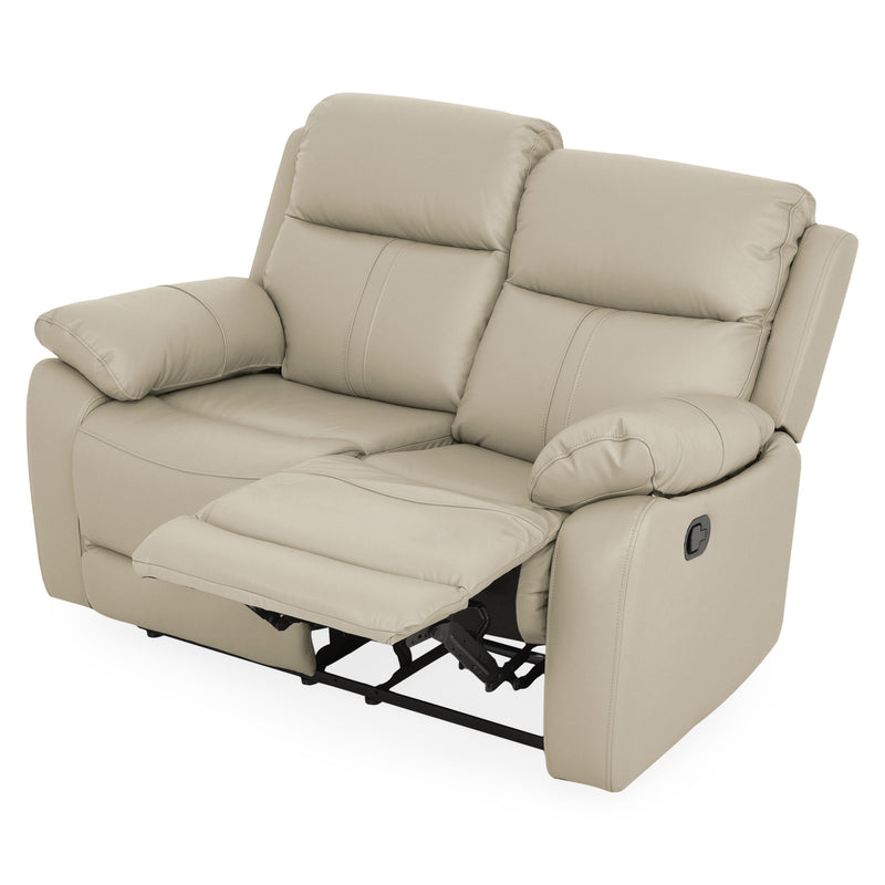 HUDSON Canapea 2 locuri, 2 reclinere manuale, piele naturală