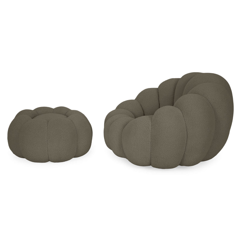 KITRIDGE Set mobilier, fotoliu rotativ și taburet