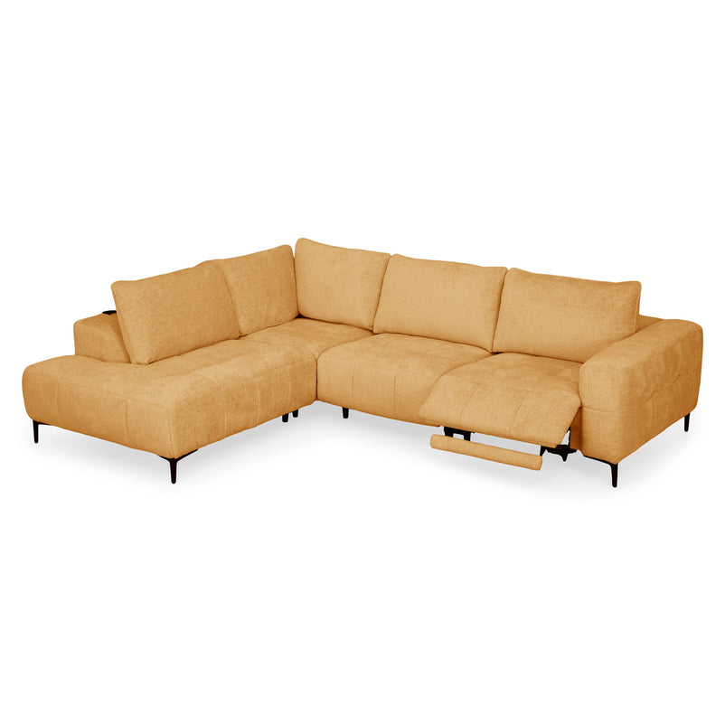 KARSTON Colțar cu șezlong stânga/dreapta, recliner electric, stofă