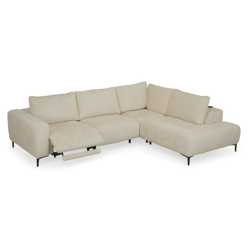 KARSTON Colțar cu șezlong stânga/dreapta, recliner electric, stofă