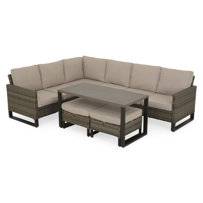 STOKE Set mobilier terasă/grădină, 2 taburete, 2 canapele și măsuță