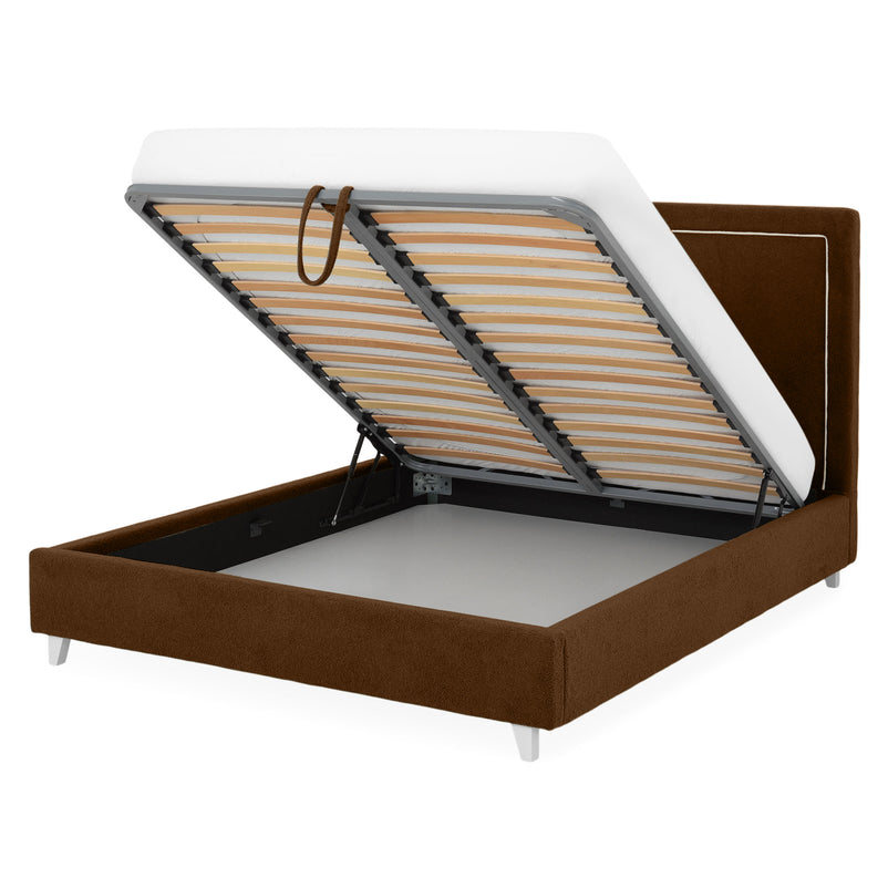 KOLLE Pat tapițat, 160x200cm, somieră și ladă depozitare incluse