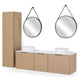 ARTEMIDE/HORIK/SANSA  Set mobilier baie, mască lavoar, lavoar, top, 2 oglinzi, dulap înalt