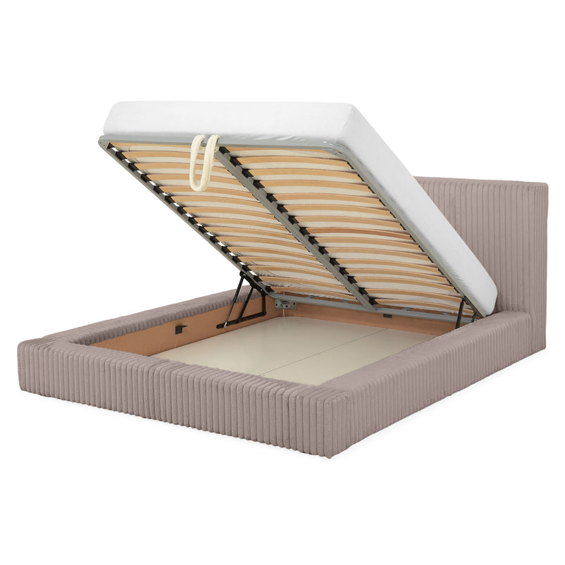 NORDEND Pat tapițat, 160x200cm, somieră rabatabilă și ladă incluse