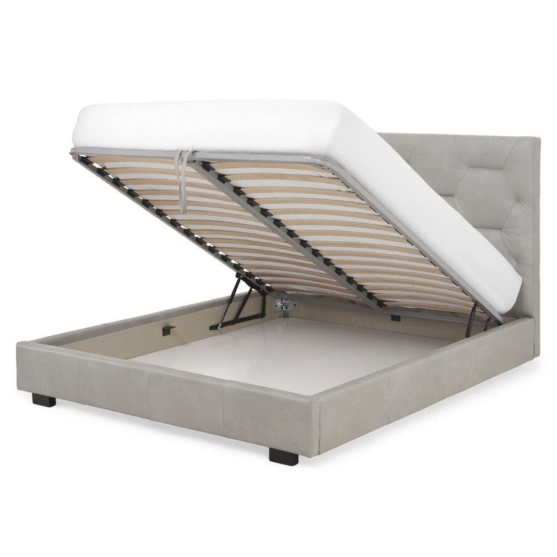 KAITLIN Pat tapițat, 160x200cm, somieră și ladă depozitare incluse
