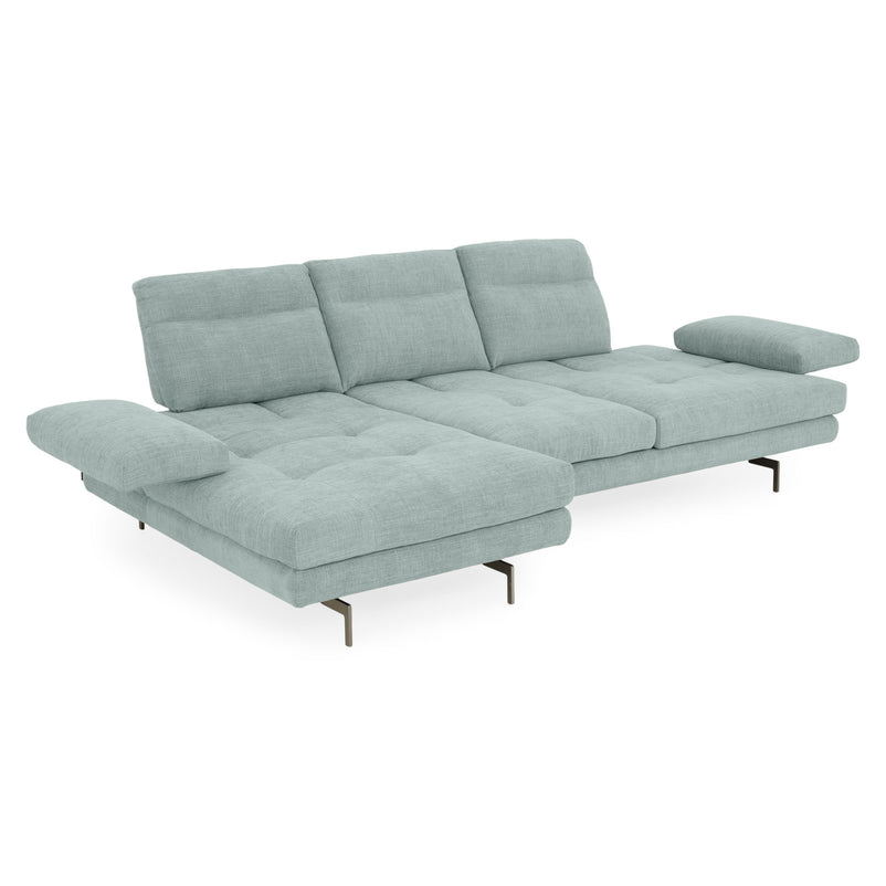 MISTERY Colțar șezlong stânga/dreapta cu mecanism manual spătar și brațe, stofă