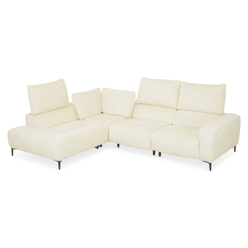 KARSTON Colțar cu șezlong stânga/dreapta, recliner electric, stofă