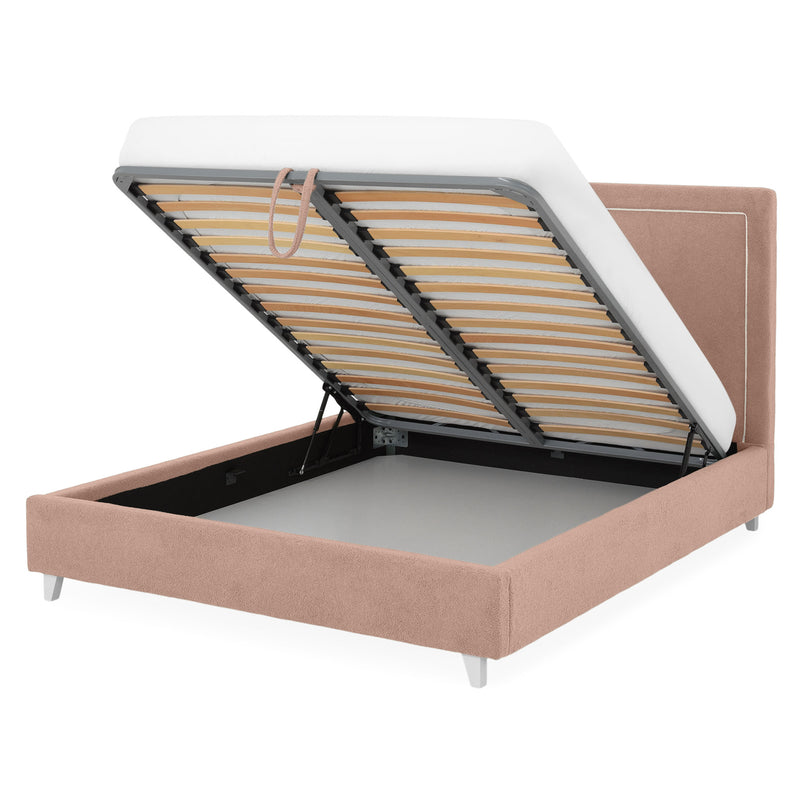 KOLLE Pat tapițat, 160x200cm, somieră și ladă depozitare incluse