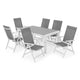 ENCORE/MALITO Set mobilier gradina/terasa, 6 scaune cu spatar reglabil și masă extensibilă