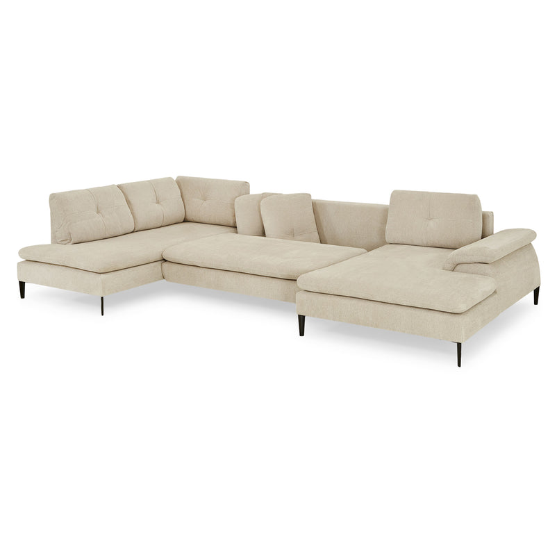 LAVRIK Colțar extensibil, șezlong stânga/dreapta, stofă