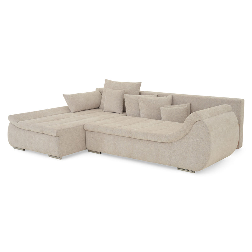 DIAZ Colțar extensibil, șezlong stânga/dreapta, ladă depozitare inclusă, stofă