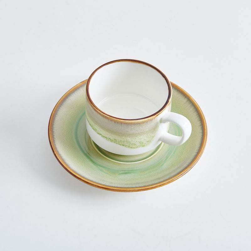 TERRA Set ceșcuță și farfurioară, porțelan, 210ml