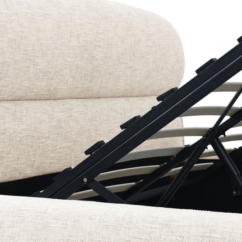 GRETA Pat tapițat, 160x200cm, somieră rabatabilă și ladă depozitare incluse