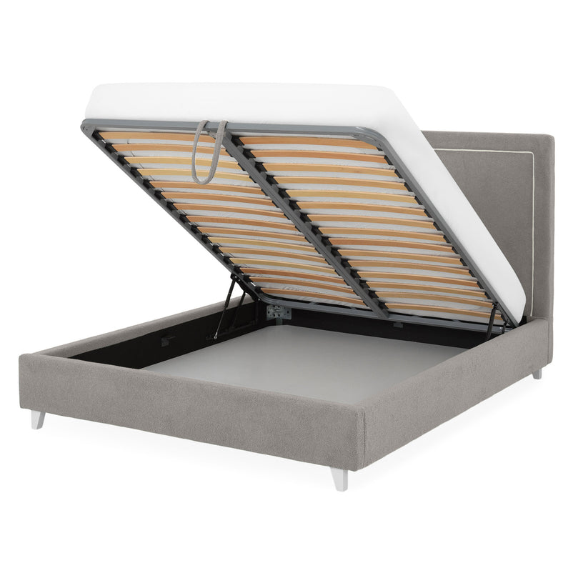 KOLLE Pat tapițat, 160x200cm, somieră și ladă depozitare incluse