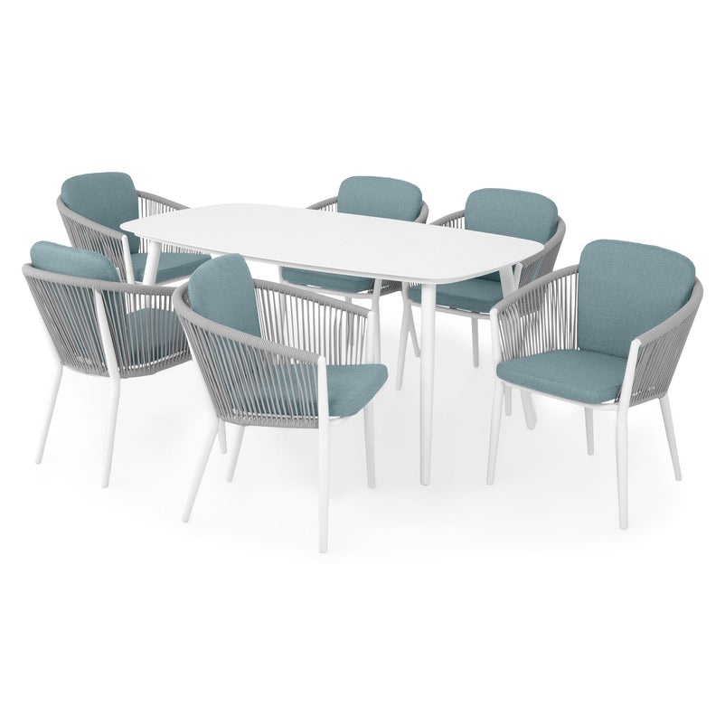 ORSO Set mobilier terasă/grădină, 6 scaune și masă