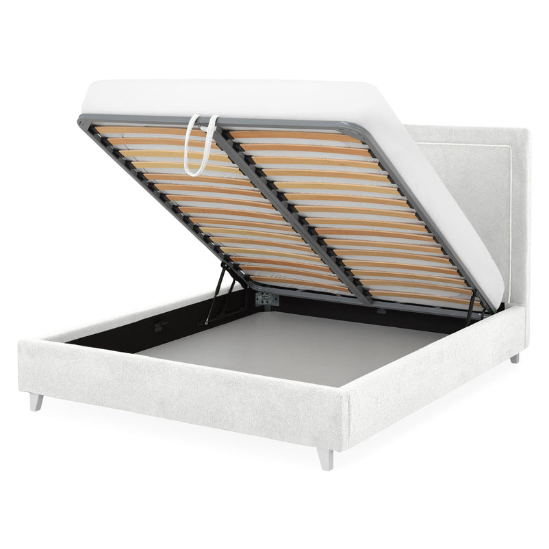 KOLLE Pat tapițat, 160x200cm, somieră și ladă depozitare incluse