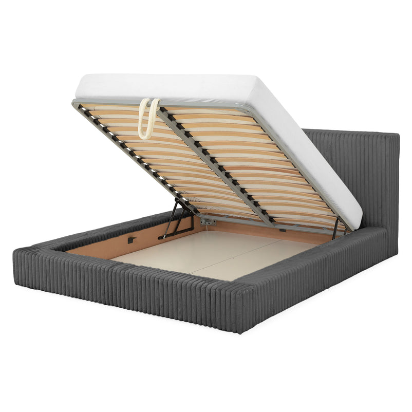 NORDEND Pat tapițat, 160x200cm, somieră rabatabilă și ladă incluse