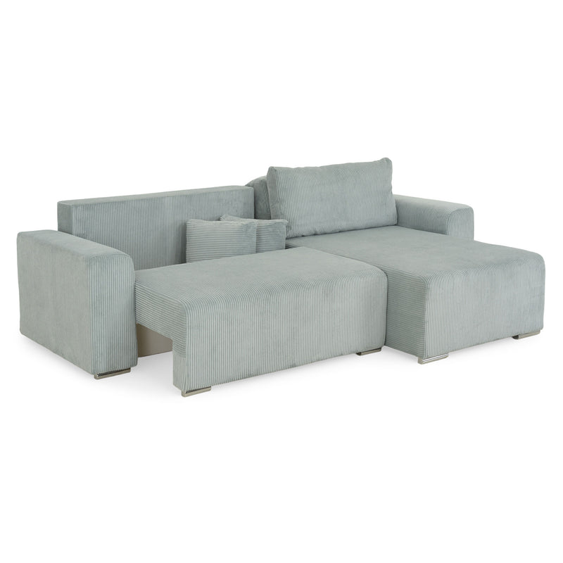 ONDINE Colțar extensibil, șezlong interschimbabil, ladă depozitare, stofă