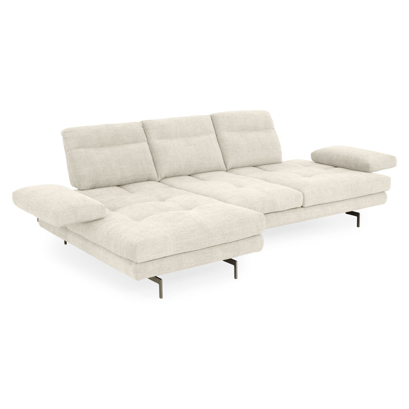 MISTERY Colțar șezlong stânga/dreapta cu mecanism manual spătar și brațe, stofă