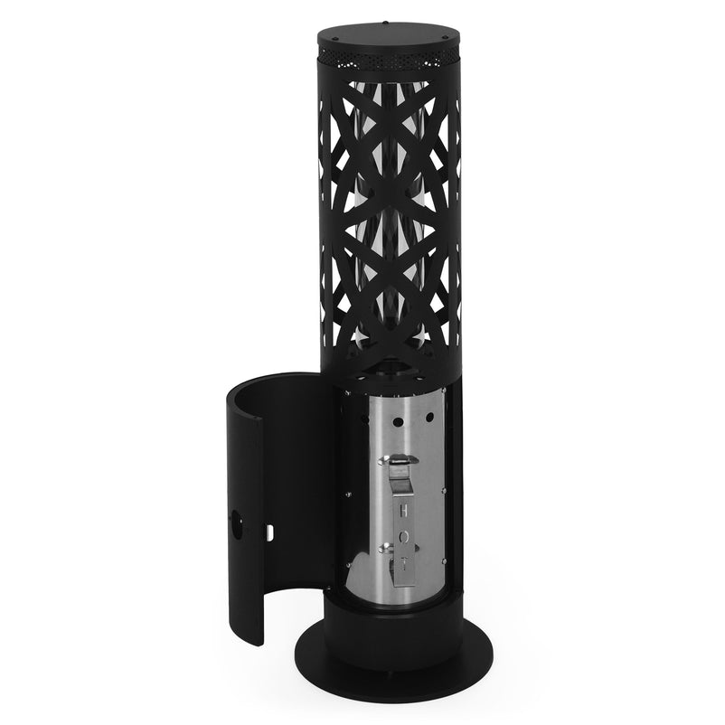 ZOLA Încălzitor pe peleți, cu flacără vizibilă și tub din sticlă borosilicată