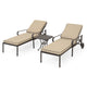 KINGSTON Set mobilier terasă/grădină, 2 șezlonguri și măsuță