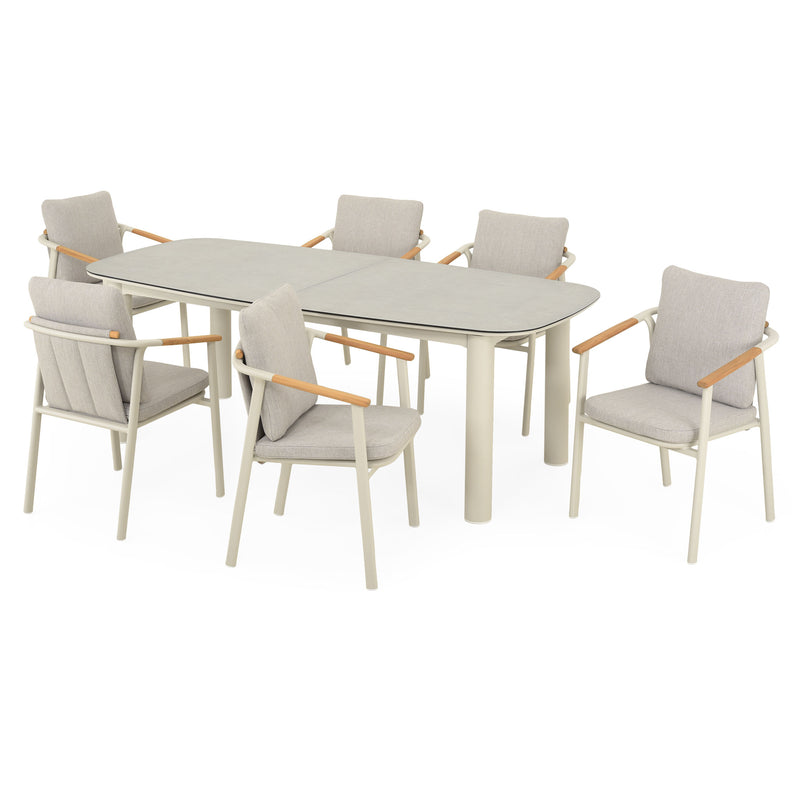 SALLY Set mobilier terasă/grădină, 6 scaune și masă extensibilă