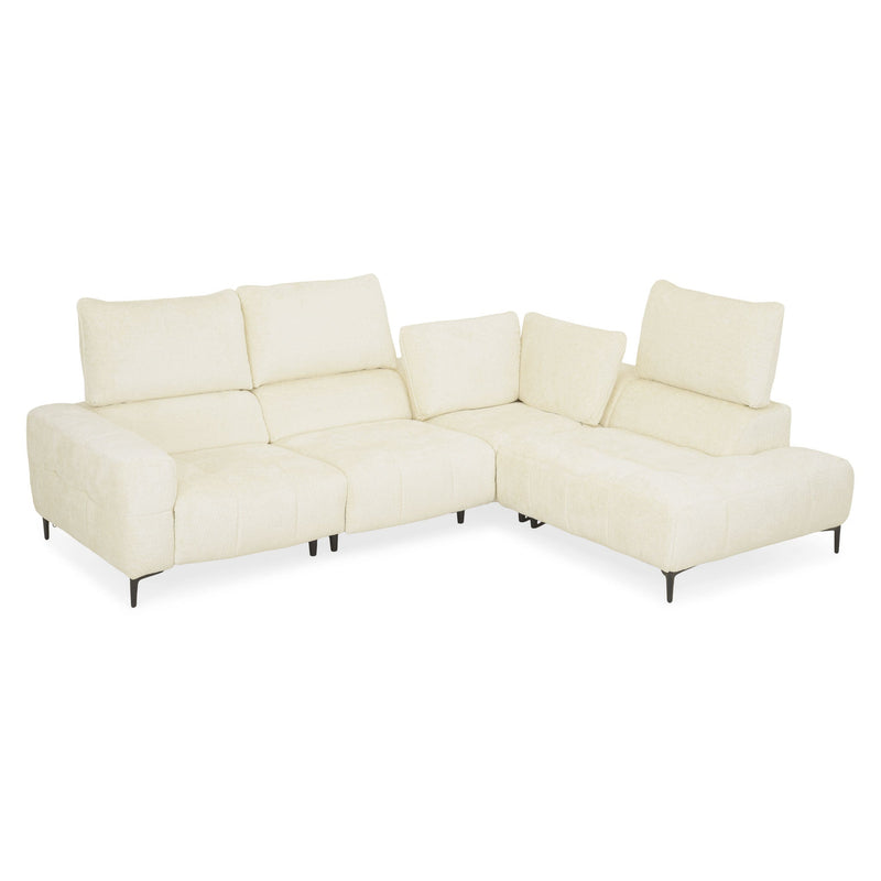 KARSTON Colțar cu șezlong stânga/dreapta, recliner electric, stofă