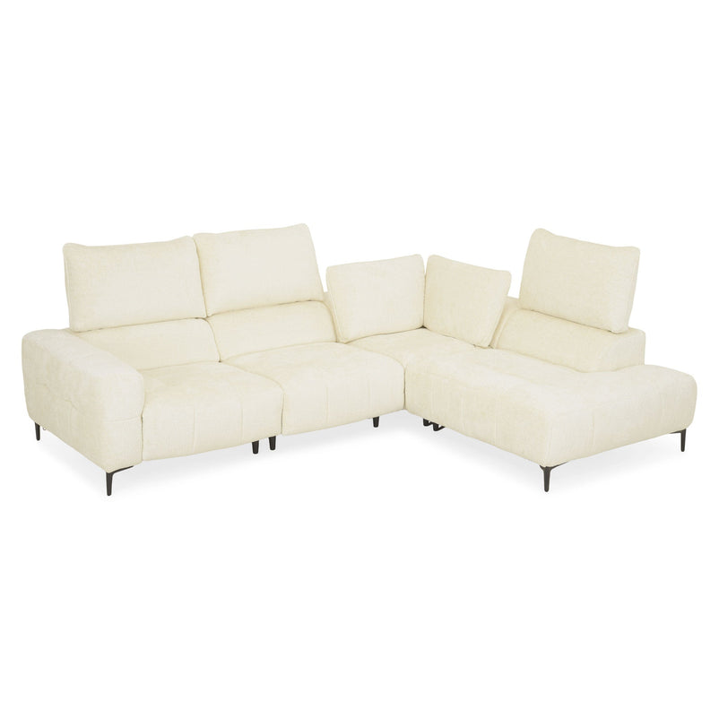 KARSTON Colțar cu șezlong stânga/dreapta, recliner electric, stofă