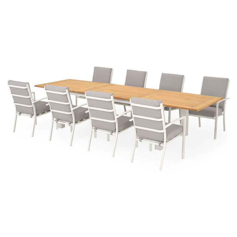CLAY/TUSCANY Set mobilier terasă/grădină, 8 scaune și masă extensibilă