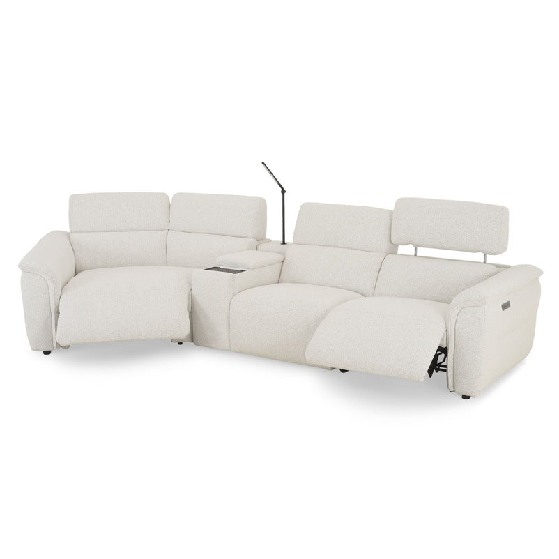 ADDISON Colțar, 2 reclinerele electrice, lampă, încărcare WIRELES și USB, stofă