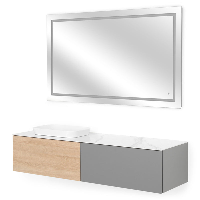 FONTANA/RADIANCE Set mobilier baie, mască lavoar, lavoar, top, oglindă LED