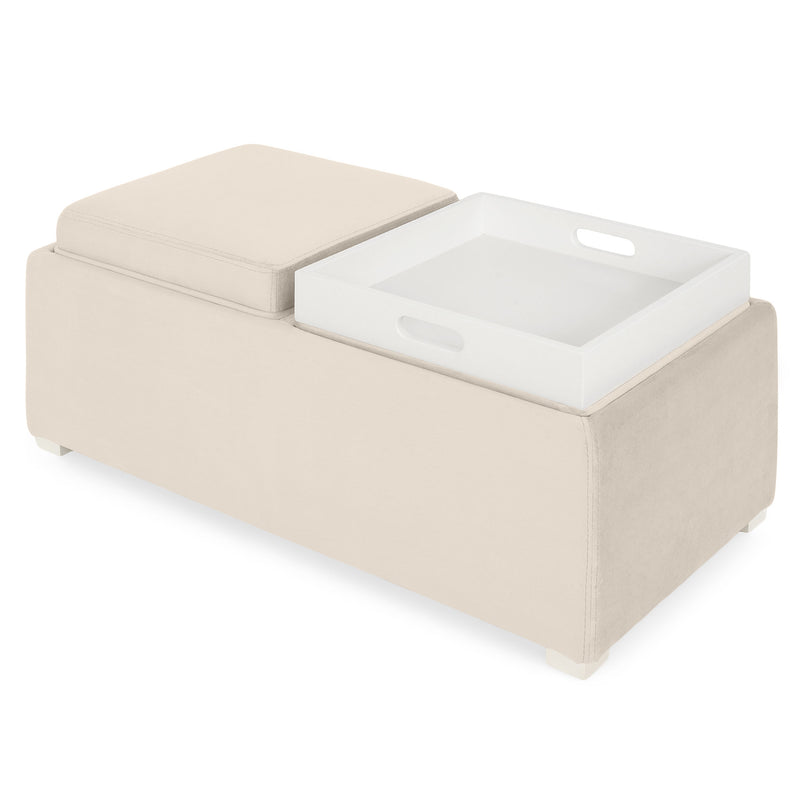 CUBIX Banchetă cu spațiu depozitare, stofă