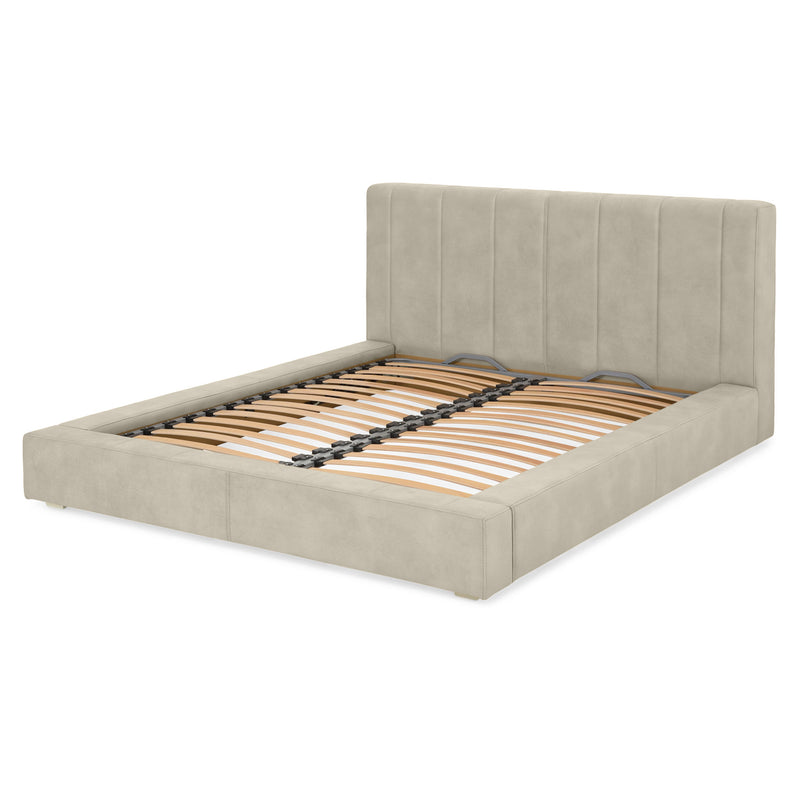 NORDEND Pat tapițat, 160x200cm, somieră rabatabilă și ladă incluse