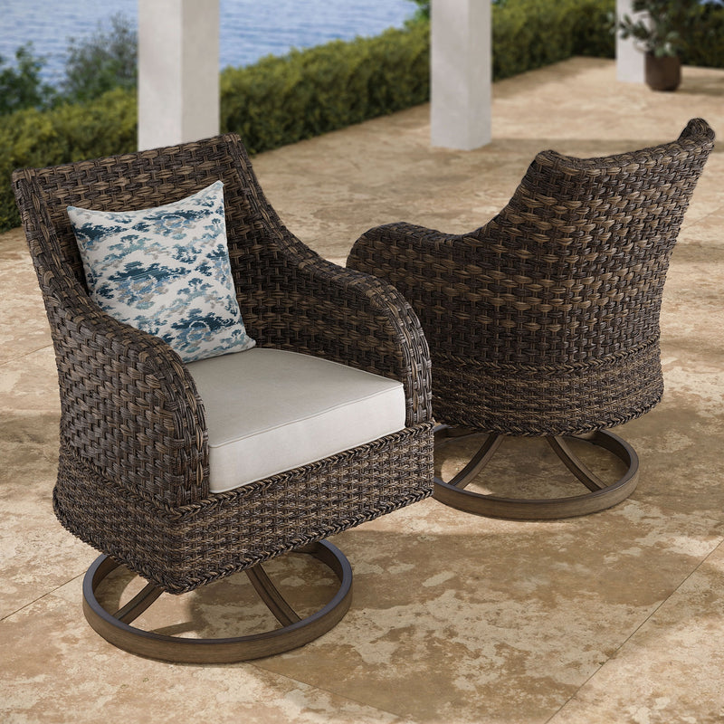 WESTLAKE Set mobilier terasă/grădină, 4 scaune, 2 balansoare și masă