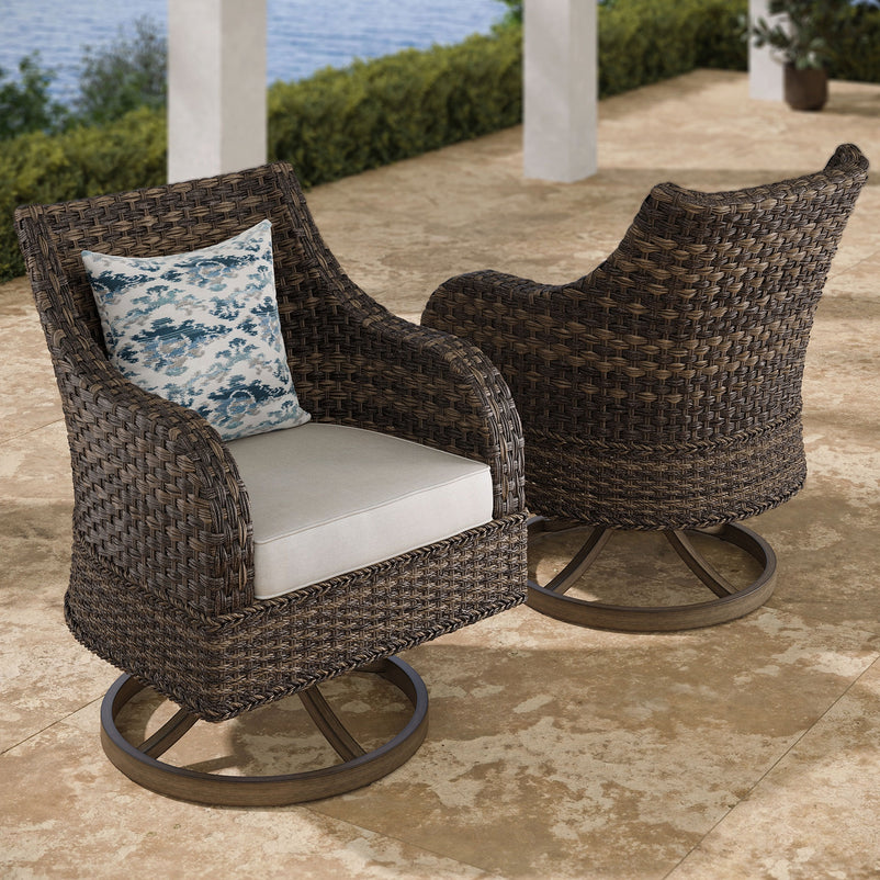 WESTLAKE Set mobilier terasă/grădină, 4 scaune, 2 balansoare și masă