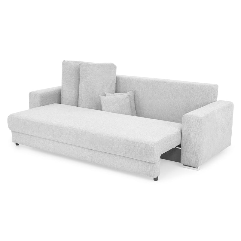 ANTONY Canapea extensibilă, 3 locuri, ladă depozitare, stofă