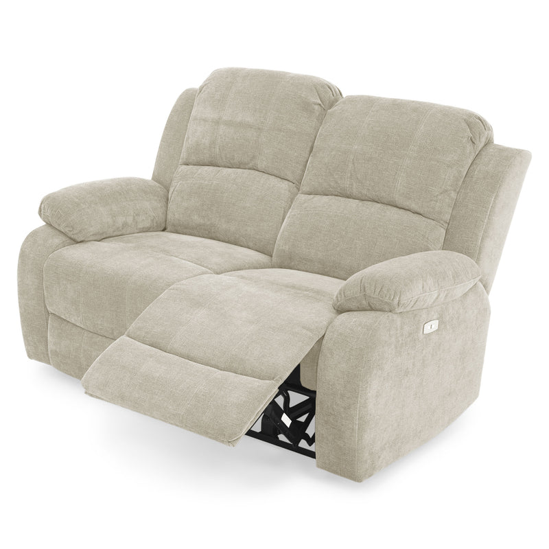 ALMATY Canapea 2 locuri, 2 reclinere electrice, stofă