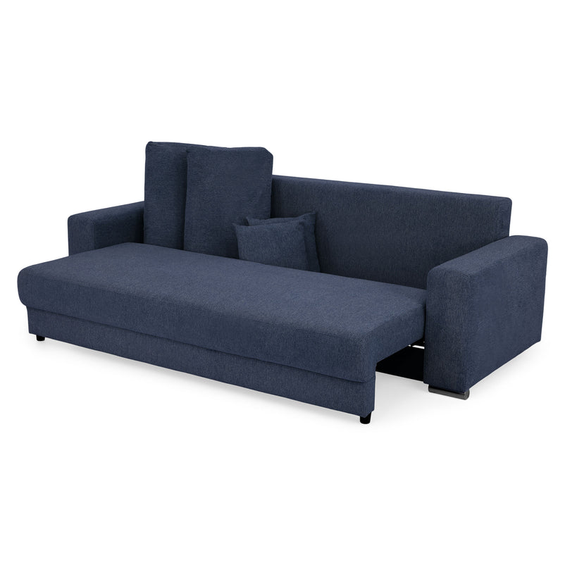 ANTONY Canapea extensibilă, 3 locuri, ladă depozitare, stofă