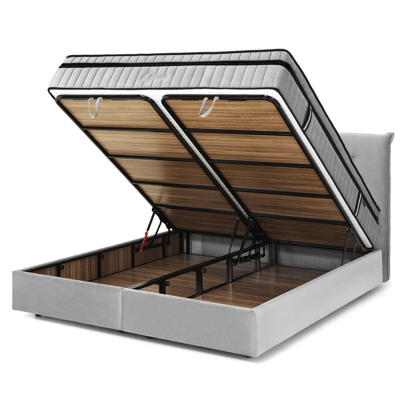 OPERA Pat tapițat, somieră rabatabilă, ladă și saltea incluse