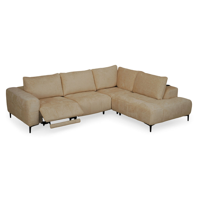 KARSTON Colțar cu șezlong stânga/dreapta, recliner electric, stofă