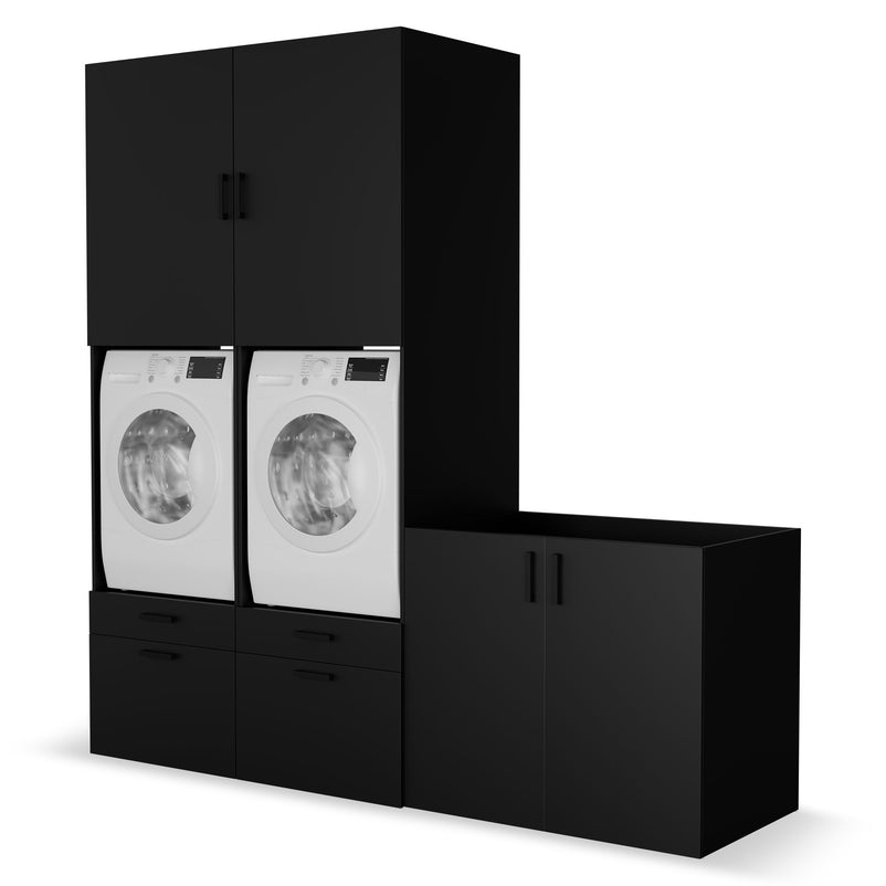 WASH&STORE Set mobilier baie, 5 piese dulapuri baie mașină spălat/uscător