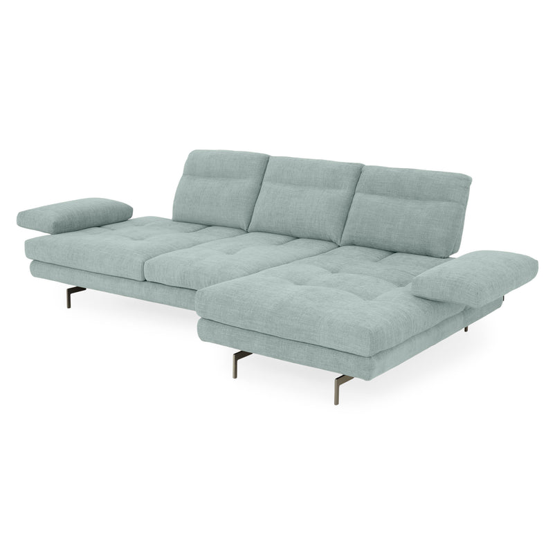 MISTERY Colțar șezlong stânga/dreapta cu mecanism manual spătar și brațe, stofă