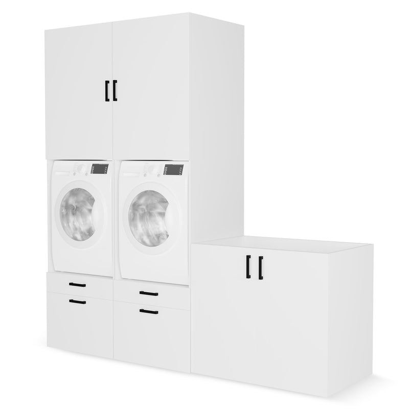 WASH&STORE Set mobilier baie, 5 piese dulapuri baie mașină spălat/uscător