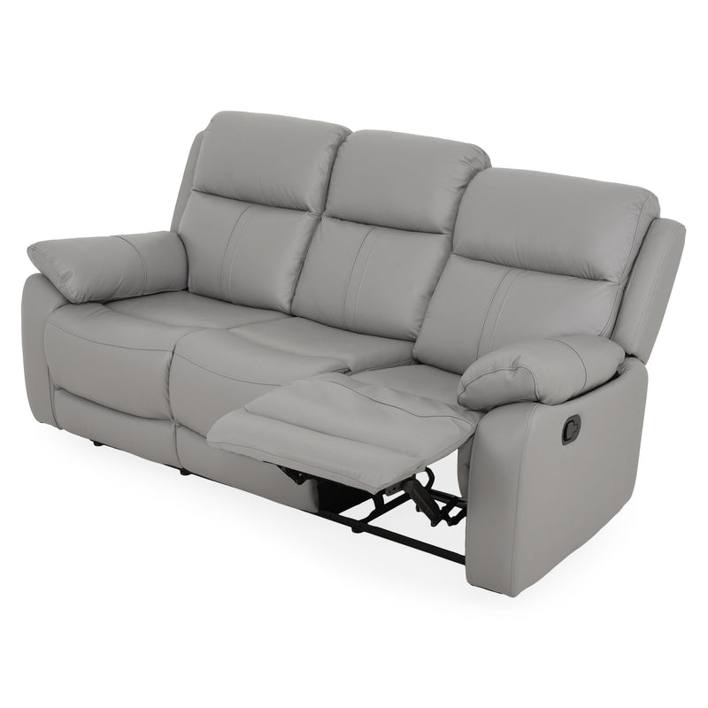 HUDSON Canapea 3 locuri, 2 reclinere manuale, piele naturală