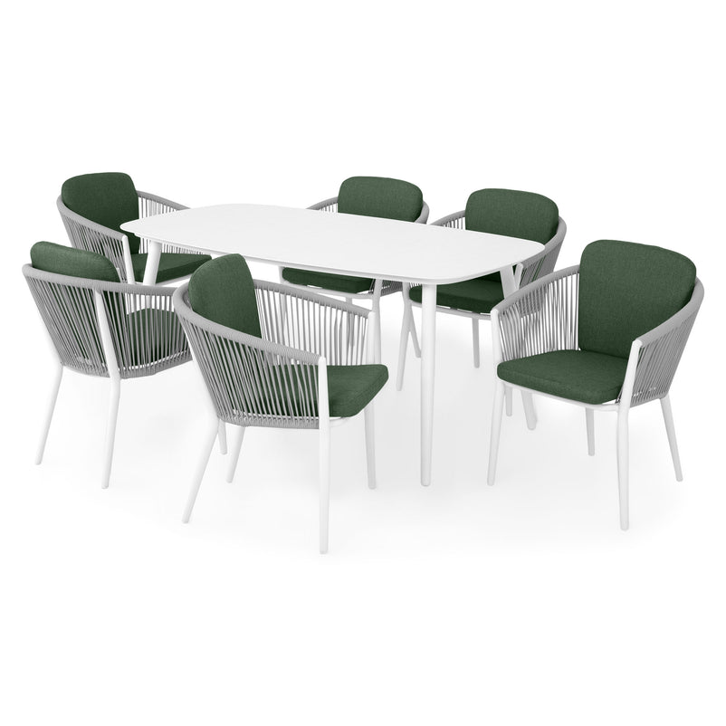 ORSO Set mobilier terasă/grădină, 6 scaune și masă