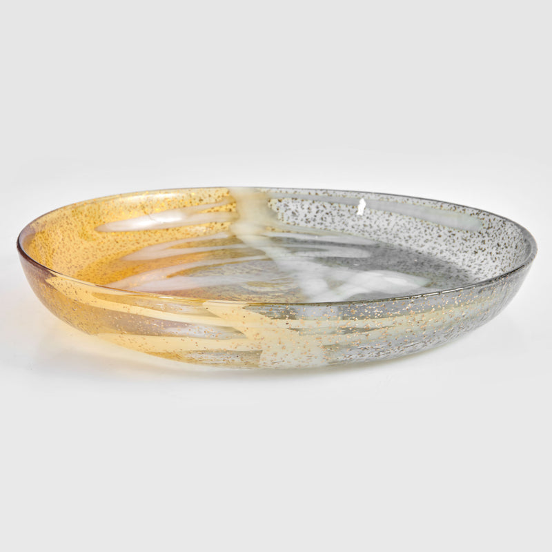 CRUSHED Platou servire, sticlă, D.29.5cm