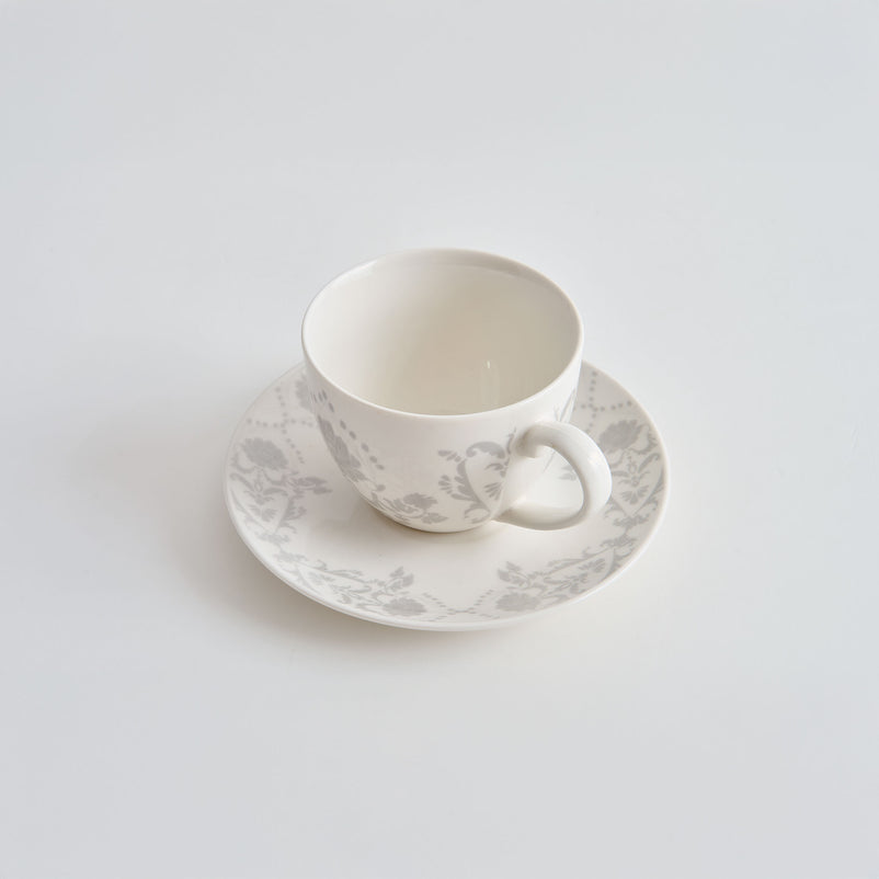 TIFFANY Set 4 cești și farfurioare, porțelan, 240ml